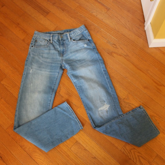 Gap, kids regular straight distressed jeans with adjustable waistband - Picture 1 of 7